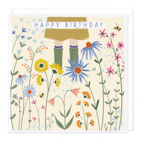 Wellies and Flowers Birthday Card Greeting Card Buy Online